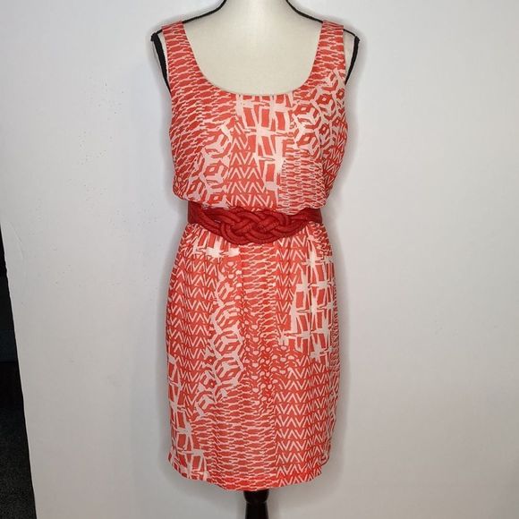 BISOU BISOU Dress Orange Cream Ikat Print Sleeveless Dress - Picture 11 of 11
